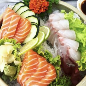 Sashimi salmone-branzino